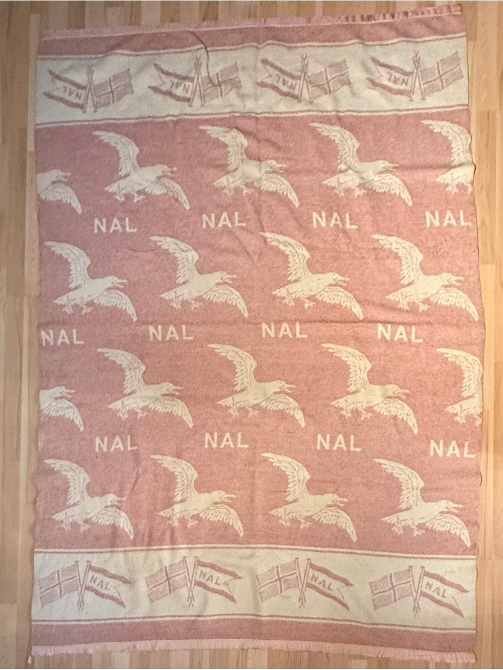Rare 1940s Post War Wool Norwegian America Line Berger Ship Blanket